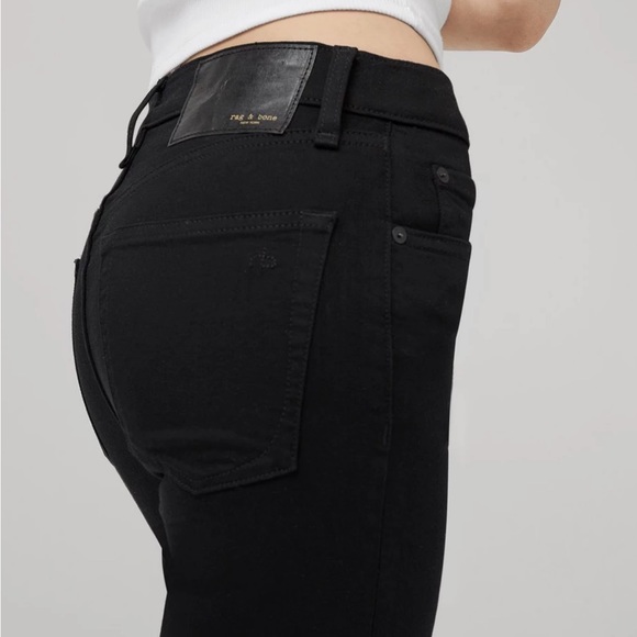 Rag & Bone Wren High-Rise Slim Stretch Jean Straight - Black - Picture 4 of 6